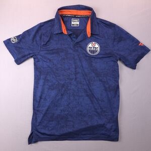 Fanatics Edmonton Oilers Authentic Pro Jacquard Polo Mens M Royal Blue